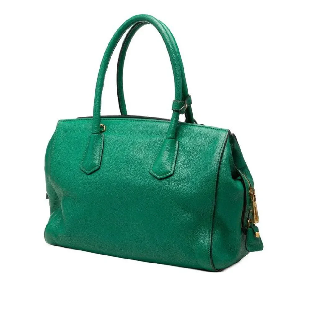 Prada Triangle Logo Plate Tote Bag
